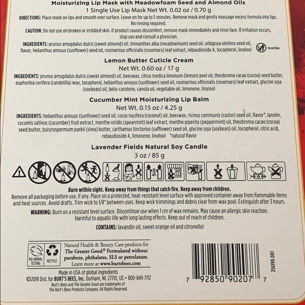 Burt’s Bee Spa Collection Set - Picture 4 of 4